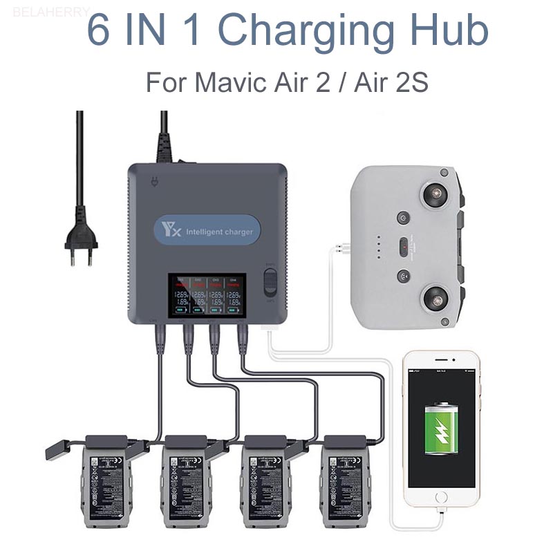 Drone Battery Balance Charger - 6 in 1 dijital ekran pil