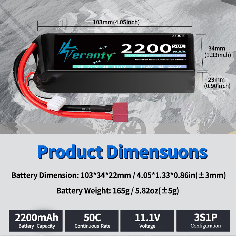 TERANTY 3S 2200/2400/2600mAh L - Drone Battery Connector incelemesi ve fiyatı